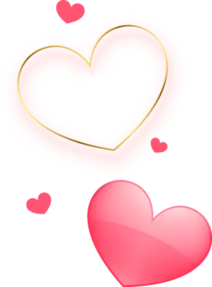 pink gold hearts